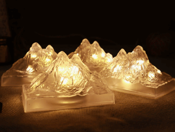 Scandinavian Iceberg Atmosphere LED Night Light – Minimalist Crystal-Clear Plastic Nordic Decor for Bedroom, Living Room & Creative Ambiance Lighting - Image 3