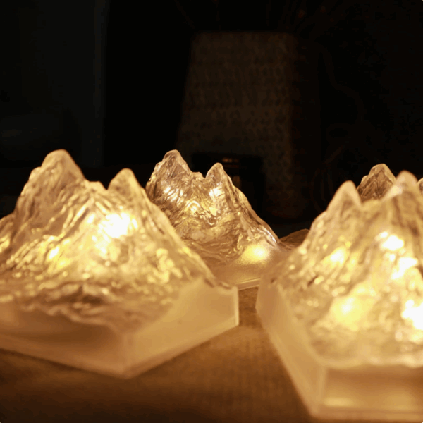 Scandinavian Iceberg Atmosphere LED Night Light – Minimalist Crystal-Clear Plastic Nordic Decor for Bedroom, Living Room & Creative Ambiance Lighting - Image 4