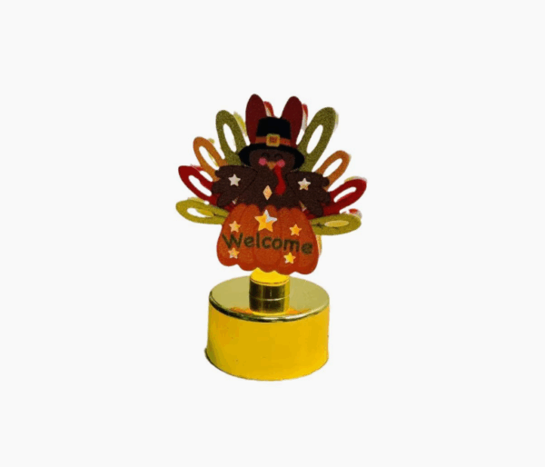 Wrought Iron Thanksgiving LED Candle Light - Turkey Night Light, Creative Tabletop Decor for Autumn Harvest Centerpiece, Festive Fall Dinner, or Seasonal Home Ambiance - Image 8