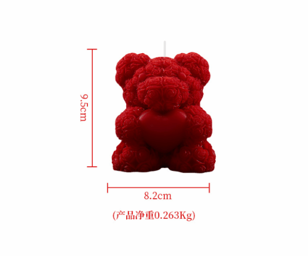 Rose Bear-Shaped Soy Candles with Bow & Heart Décor – Handmade Wedding Favors, Romantic Home Aromatherapy, Eco-Friendly Bridal Shower Gifts in Elegant Packaging - Image 4