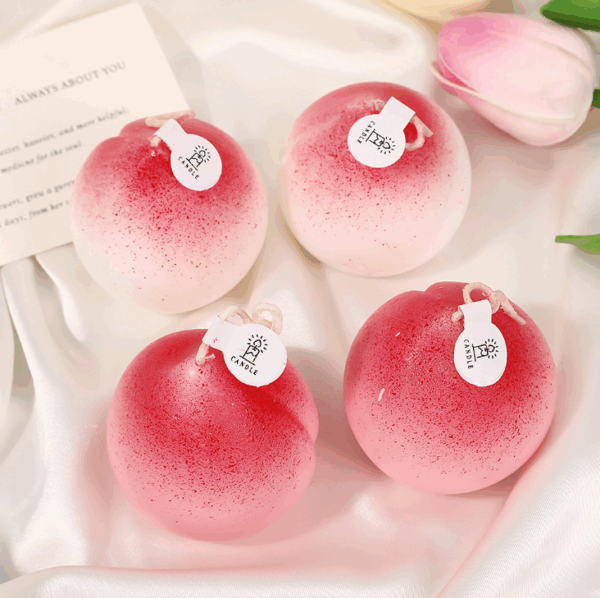 Realistic Peach-Shaped Aromatherapy Candles – Bulk Wholesale Soy Wax Fruit Décor, Peach-Scented Gifts for Home, Party Favors, and Creative Simulated Fruit Candle Set - Image 3