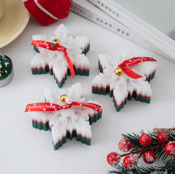 Christmas Snowflake-Shaped Aromatherapy Candles – Bulk Wholesale Holiday Gifts, Frosted Winter Fragrance Soy Wax Candles for Festive Décor, Stocking Stuffers, and Party Favors - Image 3