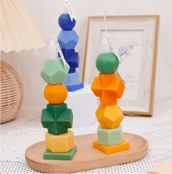 Bulk Wholesale Soy Wax Aromatherapy Candles - Instagrammable Stacked Candles, Creative Home Decor Fragrance Pile Set for Photo Props & Relaxation - Image 2