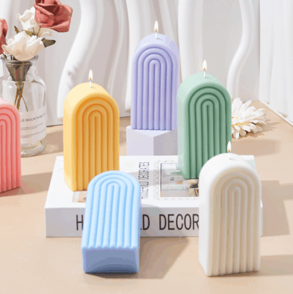 Modern Scandinavian Geometric Arch Scented Candle – Minimalist Rainbow Home Decor, Nordic Aromatherapy Room Centerpiece & Stylish Gift for Contemporary Spaces - Image 2