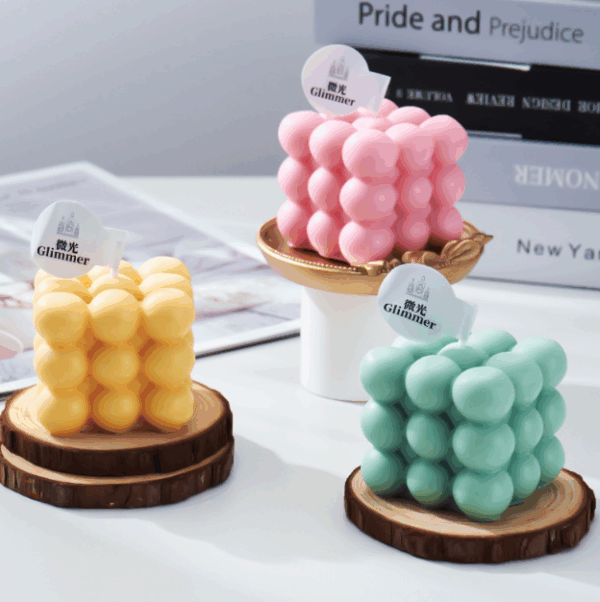 DIY Cube Scented Candles – Color Gradient/Solid Handmade Aromatherapy Decor, Modern Bedroom Centerpiece & Creative Gift Set for Home Styling, Party Favors - Image 2