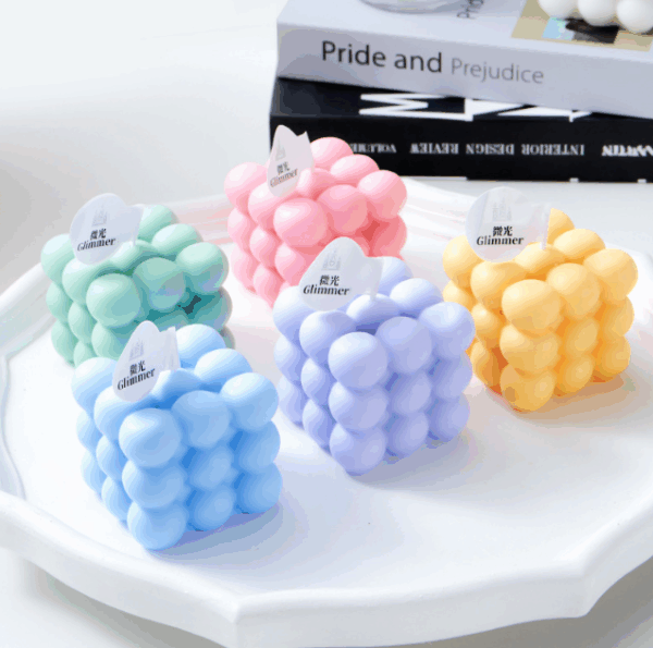 DIY Cube Scented Candles – Color Gradient/Solid Handmade Aromatherapy Decor, Modern Bedroom Centerpiece & Creative Gift Set for Home Styling, Party Favors - Image 3
