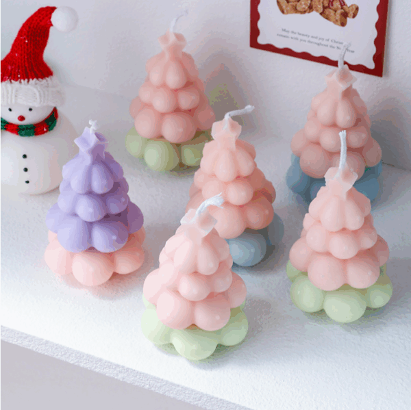 Macaron Christmas Scented Candles – Handmade Holiday Tree-Shaped Aromatherapy Decor, Festive Room Ornament & Creative Gift Set for Home, Party & Winter Celebrations - Image 3