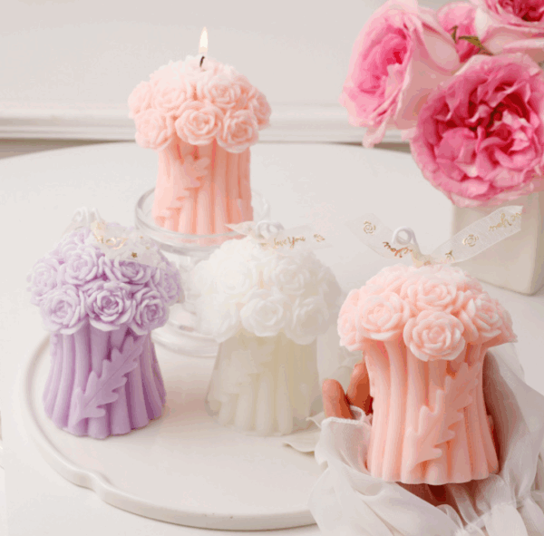 Romantic Wholesale Scented Candles - DIY Rose Bouquet Floral Soy Wax Candles, Creative Wedding Favors, Valentine's Gift Set, Aroma Home Fragrance Decor - Image 3