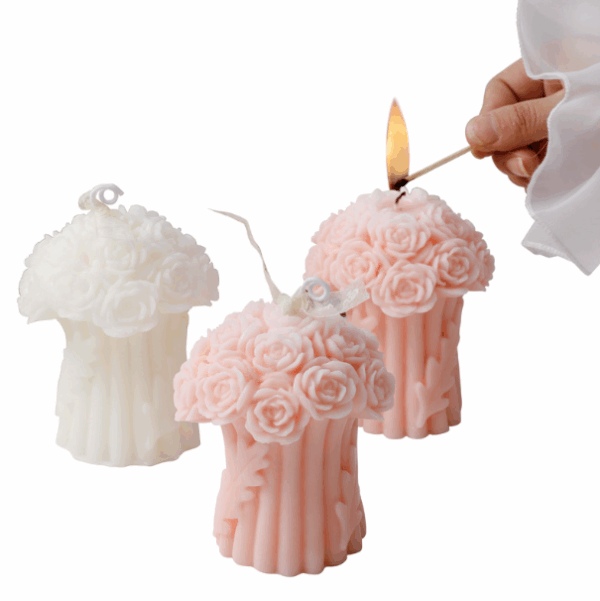 Romantic Wholesale Scented Candles - DIY Rose Bouquet Floral Soy Wax Candles, Creative Wedding Favors, Valentine's Gift Set, Aroma Home Fragrance Decor