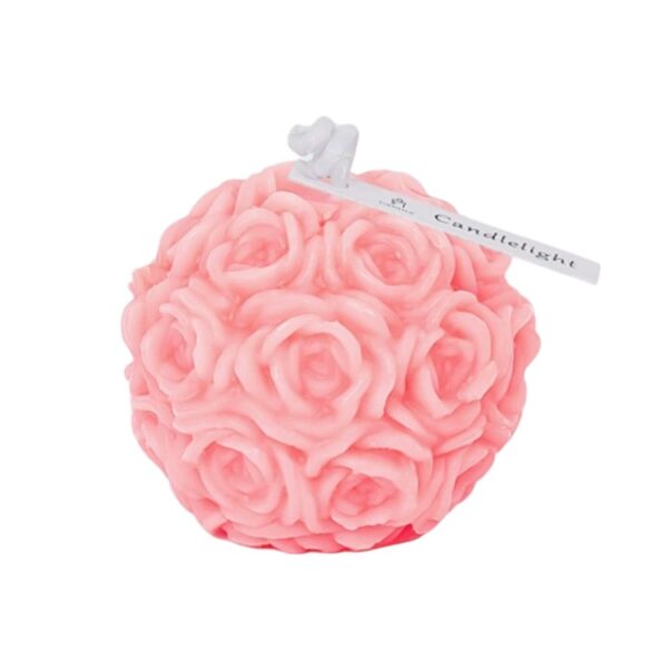 Rose Sphere Scented Candle - Romantic Blooming Floral Ball Soy Wax Candle, Valentine's Day & Qixi Gift, Wedding Favors, Home Décor Fragrance with Rose Petal Design