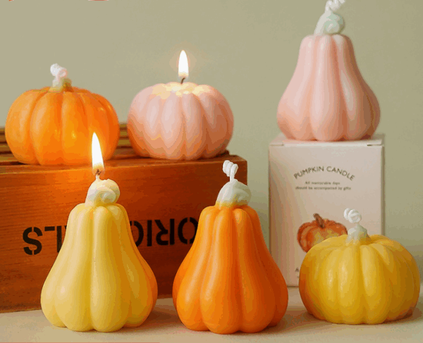 Halloween Pumpkin Scented Candles - Realistic Handmade Soy Wax Candles with Spooky Aromatherapy, Bulk Party Favors, Haunted Home Decor, Cross-Border Gifts for Halloween Celebrations - Image 2