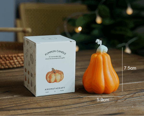 Halloween Pumpkin Scented Candles - Realistic Handmade Soy Wax Candles with Spooky Aromatherapy, Bulk Party Favors, Haunted Home Decor, Cross-Border Gifts for Halloween Celebrations - Image 3