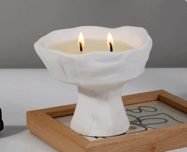 Handmade Smokeless Soy Wax Stemmed Cup Plaster Candles Wholesale – Elegant Home Fragrance, Decorative Gift, Wedding Favors, Eco-Friendly Aromatherapy - Image 3