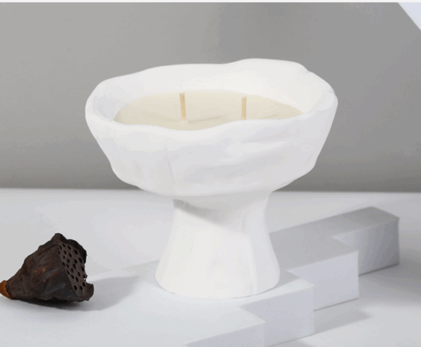 Handmade Smokeless Soy Wax Stemmed Cup Plaster Candles Wholesale – Elegant Home Fragrance, Decorative Gift, Wedding Favors, Eco-Friendly Aromatherapy - Image 4