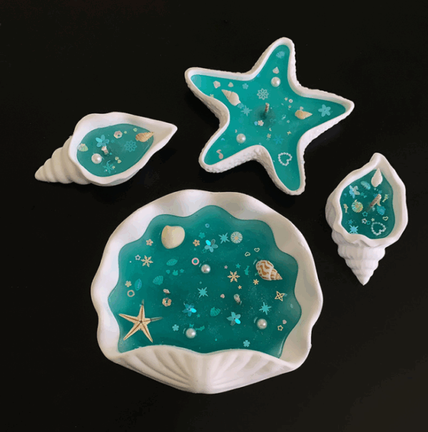 Ocean-Themed Conch Scented Candle | Handmade Seashell & Starfish Jelly Wax Gift Set for Coastal Home Decor | Creative Aromatherapy Candle with Relaxing Beach Fragrance - Image 3