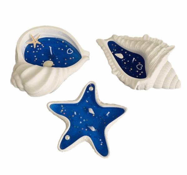Ocean-Themed Conch Scented Candle | Handmade Seashell & Starfish Jelly Wax Gift Set for Coastal Home Decor | Creative Aromatherapy Candle with Relaxing Beach Fragrance - Image 2