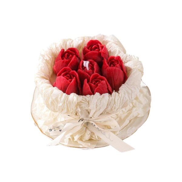 Mother's Day Flower Bouquet Scented Candle Gift Set | Handmade Tulip & Rose Aromatherapy Candles in Keepsake Box | Romantic Home Decor or Thoughtful Present for Mom