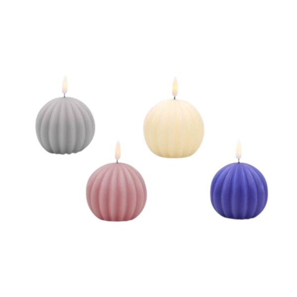 Real Wax LED Candles with Intricate Carved Patterns - Semi-Elliptical & Round Shape Flameless Decorative Lights for Home, Wedding, and Events