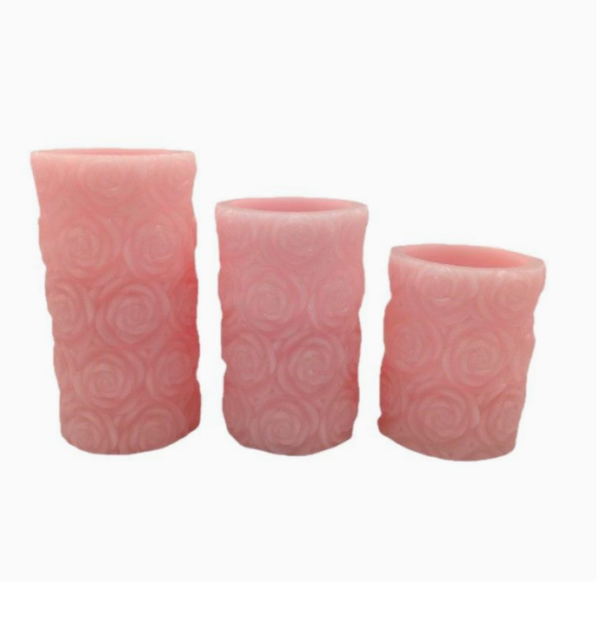 LED Rose Column Candles with Crystal Floral Designs - Romantic Proposal Wedding Lights, Flameless Decorative Pillar Candles for Engagement, Party, and Home Decor