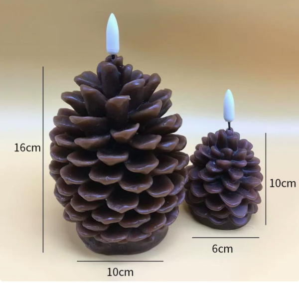 Christmas Big Pinecone LED Candle Lights – Bullet-Shaped Flameless Electronic Candles for Holiday Home Decor, Festive Indoor Ambiance & Scene Lighting - Image 2