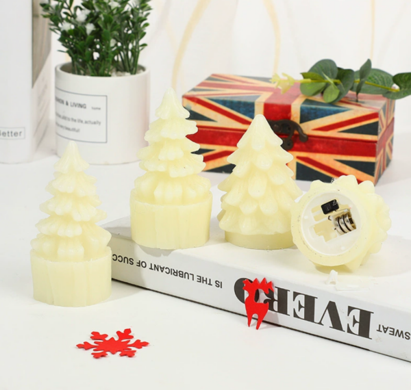 Small Christmas Tree LED Candle Lights with High Base – LED Light inside Flameless Electronic Candles for Holiday Home Decor, Festive Indoor Ambiance & Scene Lighting - Image 3