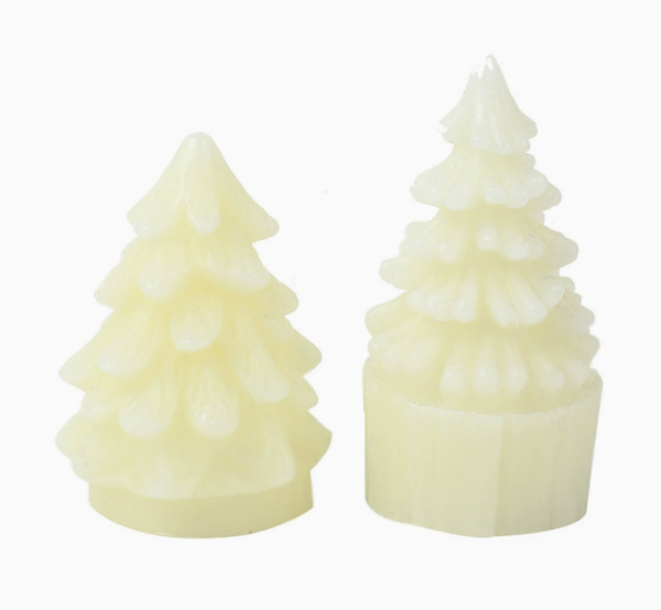 Small Christmas Tree LED Candle Lights with High Base – LED Light inside Flameless Electronic Candles for Holiday Home Decor, Festive Indoor Ambiance & Scene Lighting