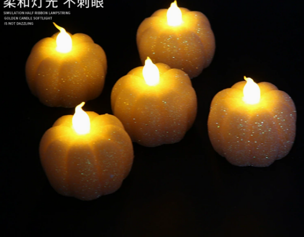 Halloween Mini Pumpkin LED Candle Lights – Handcrafted Spooky Flameless Decor for Haunted House Ambiance, Party Props & Indoor/Outdoor Tabletop Displays - Image 2