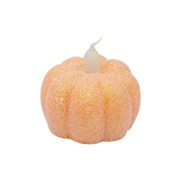 Halloween Mini Pumpkin LED Candle Lights – Handcrafted Spooky Flameless Decor for Haunted House Ambiance, Party Props & Indoor/Outdoor Tabletop Displays