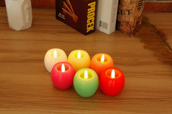 Apple-Shaped LED Tealight Candles – Romantic Wedding Proposal Décor, Flameless Safe Electronic Candles for Party, Anniversary, or Tabletop Ambiance Lighting - Image 2