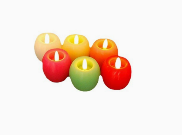 Apple-Shaped LED Tealight Candles – Romantic Wedding Proposal Décor, Flameless Safe Electronic Candles for Party, Anniversary, or Tabletop Ambiance Lighting