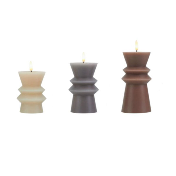 Roman Column LED Pillar Candles – Remote Control Flameless 3-Piece Set, Realistic Decorative Candles for Birthday Parties, Weddings, or Home Centerpiece Tabletop Décor