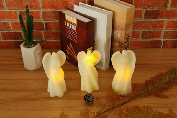Angel LED Candles – Sculpted Flameless Candle Lights with Realistic Flame Effect, Battery-Operated for Wedding, Christmas Decor, Escape Room or Gothic Party Ambiance - Image 3