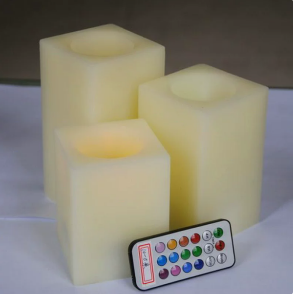 Square shape LED Flameless Candles with Realistic Flickering Flame – Remote control Electronic Tea Lights for Halloween, Christmas, Party, and Romantic Home Décor - Image 2