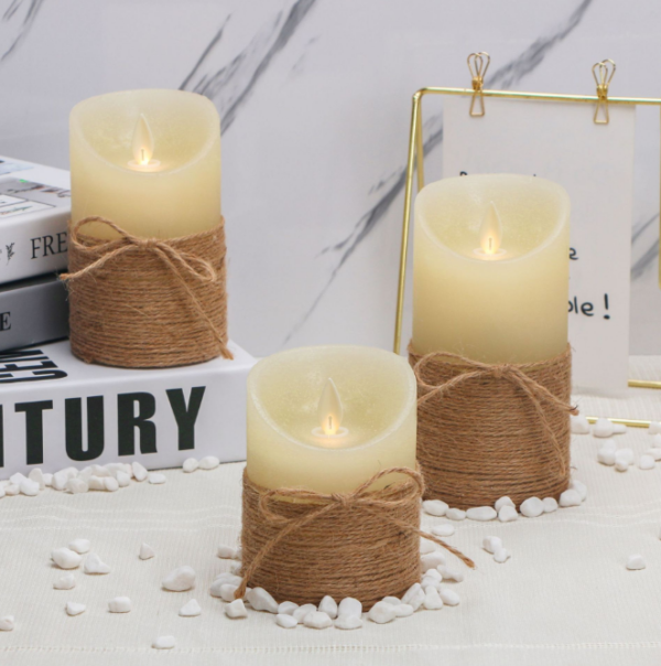 Handmade Hemp Rope Swing Candle Holder with Real Wax Candles – Rustic Romantic Decor for Birthdays, Dinners, Proposals, Weddings, and Outdoor Ambiance Lighting - Image 2
