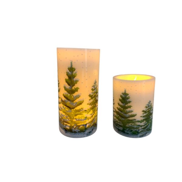 LED Christmas Candles Set with Watermark Stickers – Battery-Powered Flameless Electronic Tea Lights for Holiday Decor, Festive Parties, Fireplace Mantel, or Cozy Home Ambiance