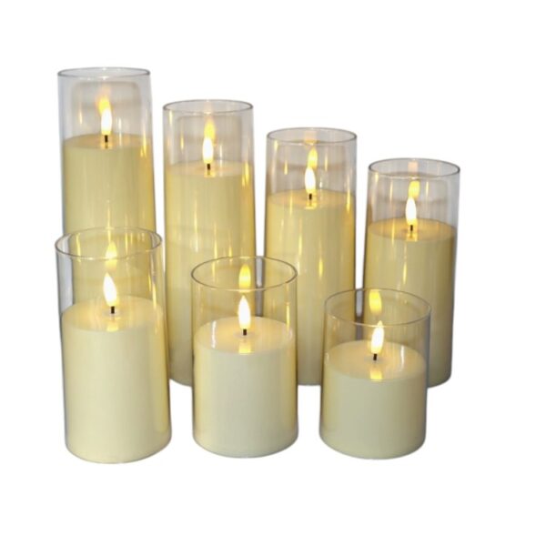 Swaying Teardrop LED Flameless Candles in Acrylic Glass Jars – Decorative Flameless LED Tea Lights for Weddings, Birthday Parties, Table Centerpieces, and Elegant Home Décor