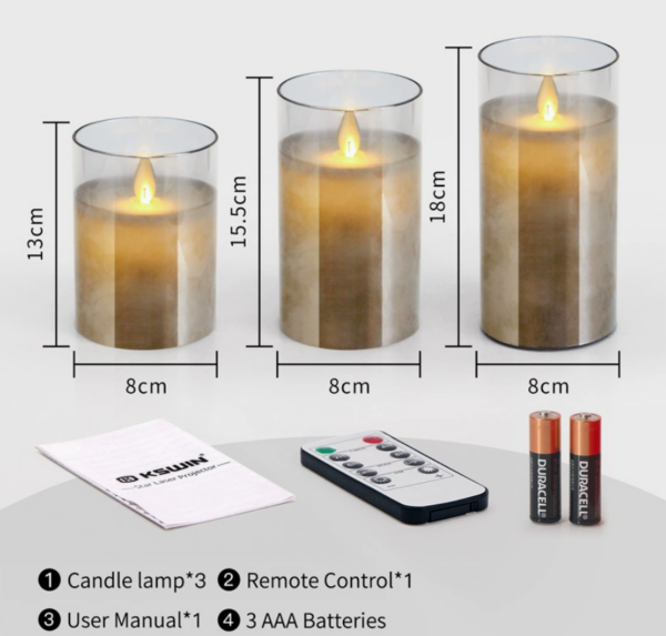 Electroplated Gray LED Glass Candle Lamp with Customizable Colors – Flameless Decorative Lights for Weddings, Home Décor, Events, and Personalized Gifts - Image 3