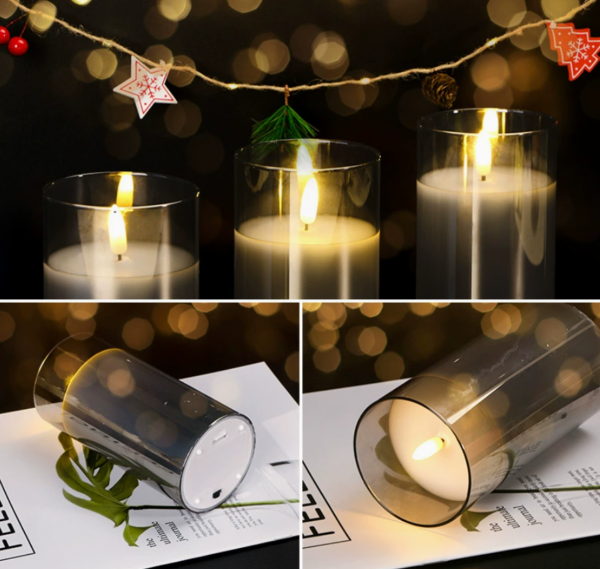 Electroplated Gray LED Glass Candle Lamp with Customizable Colors – Flameless Decorative Lights for Weddings, Home Décor, Events, and Personalized Gifts - Image 4