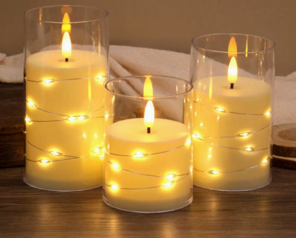 Realistic Remote-Controlled LED Flameless Candles with Acrylic String Light Cups – Battery-Operated Electronic Tea Lights for Concerts, Romantic Events, Weddings, and Birthday Party Décor - Image 2