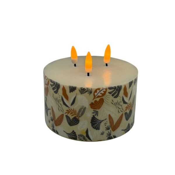 Realistic Flickering Flame LED Electronic Candles – Triple-Bulb Bullet Design with printing decal for Proposals, Wedding Photography, Romantic Décor, and Photography Lighting