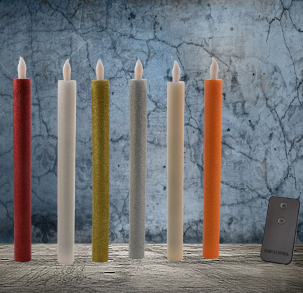 Smokeless Gradient Spray-Painted LED Electronic Pillar Candles – 4-Wave Nozzle Design, Flameless Battery-Operated Decoration for Weddings, Photography, and Home Décor - Image 4