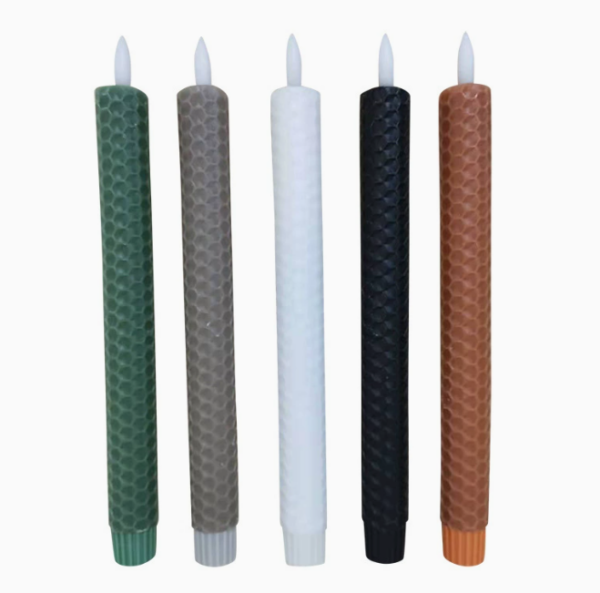 Flameless LED Honeycomb Surface Electronic Candle Light with Pointed Tip Wax Stick – Realistic Flame Effect, Battery-Powered for Home & Event Decor - Image 3