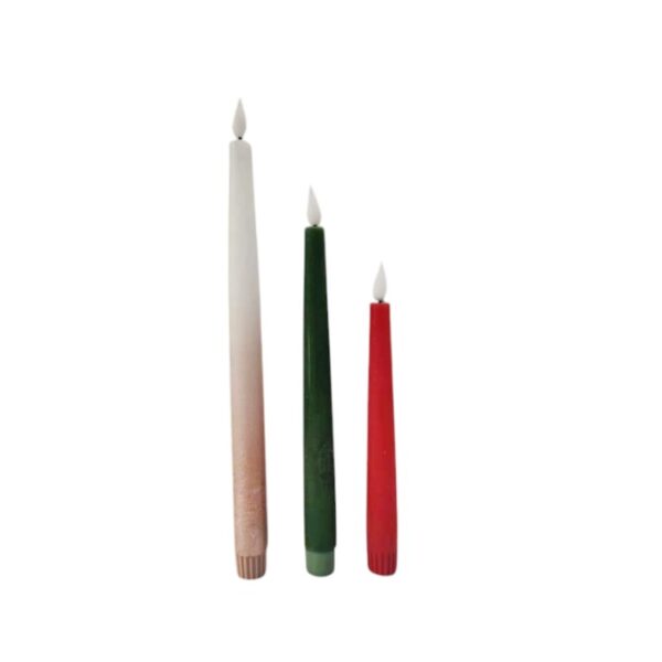 Gradient-Effect Flameless LED Bullet-Tip & Tapered Electronic Candles – Realistic Event Decor Pillar Wax Sticks, Battery-Operated Safe Ambiance Light