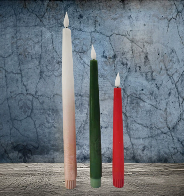 Gradient-Effect Flameless LED Bullet-Tip & Tapered Electronic Candles – Realistic Event Decor Pillar Wax Sticks, Battery-Operated Safe Ambiance Light - Image 2