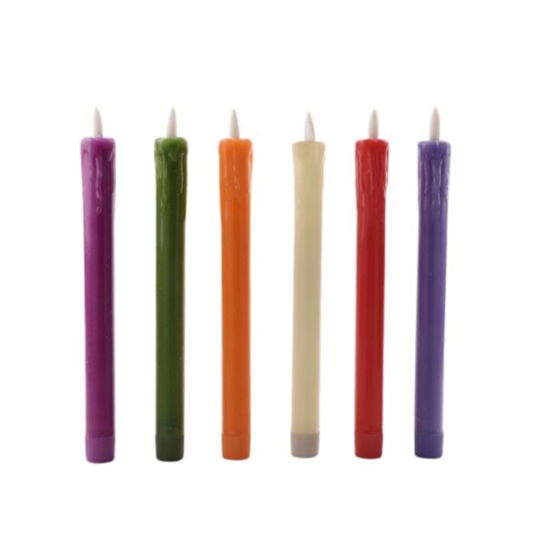 New Bullet-Tip Teardrop Wax Flameless LED Candles — Realistic Dripping Wax Effect for Hotel, Wedding & Romantic Dinner Decor, Battery-Powered & Reusable