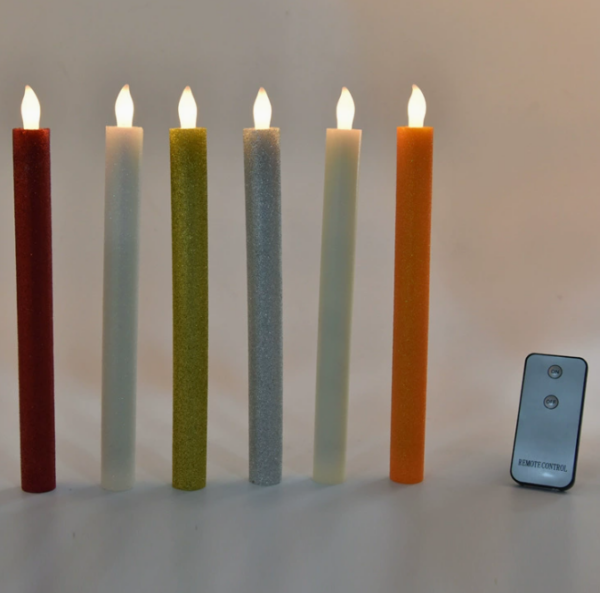 Push action Flat-Mouth Powdered Wax Candles — Remote Control Realistic Flame LED Flameless Candles for Restaurant, Wedding & Home Ambiance, Battery-Operated & Safe - Image 2